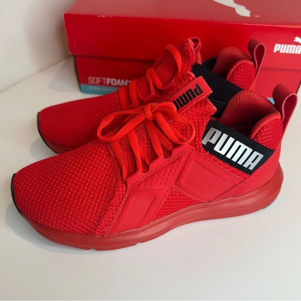 NWT  Puma Kids Softride Enzo NXT High Risk Red Youth Sneakers size 4C - Picture 2 of 12